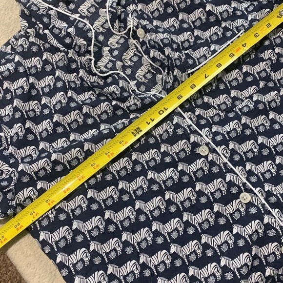 J. Crew Navy and White Patterned Shirt, medium - Picture 6 of 9